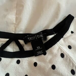 White House Black Market Black and White Polka Dot Blouse